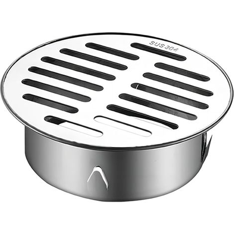 Bravix Drain De Plancher, Siphon De Sol Anti-blocage De Balcon En Acier Inoxydable, Siphon De Sol Pour Douche, Rond Anti-blocage (110 Bouche Plate)