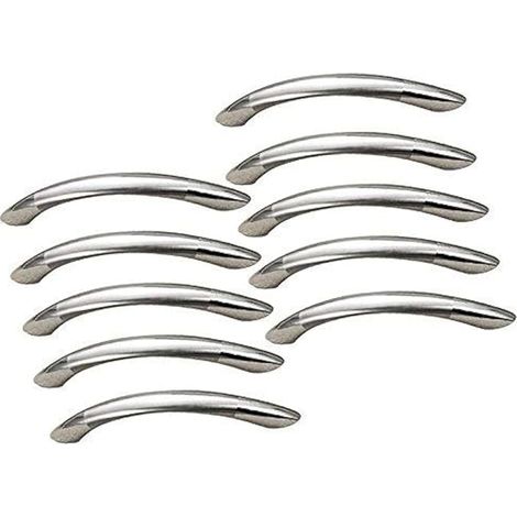 Bravix Lot De 10 Poignées De Garde-corps Pour Meubles, Poignées En Arc Percées De 64 Mm, Poignées D'Armoire En Acier Inoxydable Brossé