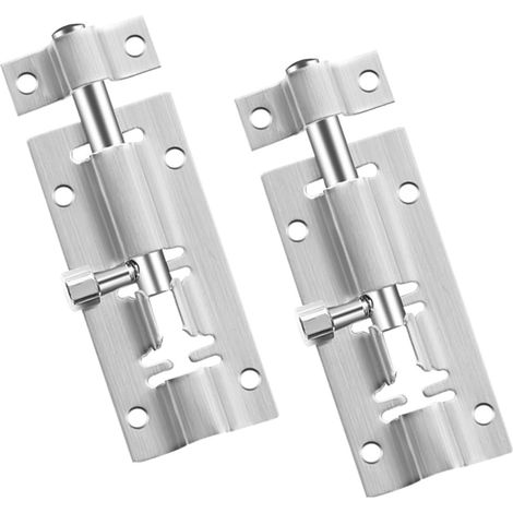 Bravix 2 Pcs Verrou Porte Interieure Serrure De Porte De Garage Verrou De Serrure En Acier Inoxydable Porte De Jardin Verrou De Porte Verrou Serrure Verrou De Porte Verrouillage Du Coulissant De Porte