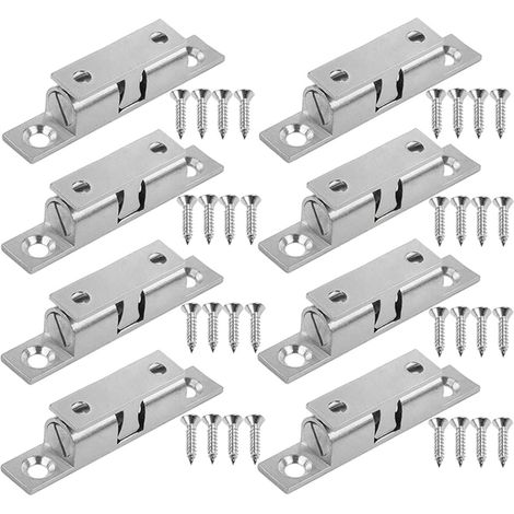 Loqueteau À Bille 8 Pièces Rouleau Loqueteau Fermeture Loquet À Double Boule En Laiton Loqueteau À Double Bille Fermetures De Porte Avec 32 Vis Pour Placard Meubles Porte