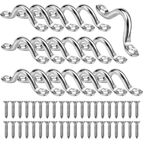 Bravix 20 Pièces Boucles De Pont Pour Kayaks Plaque Oeillet 4mm Pontet Inox Marine En Acier Inoxydable Forme À Bosse Boucle Fixe Avec 40 Pièces Vis Pour Kayak Canoe Rigging