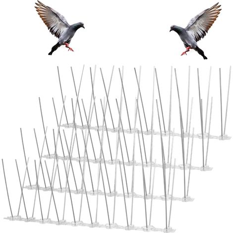 Bravix Pic Anti Pigeon Inoxydable, 25cm X 4 Pièces Pique Anti Pigeon Pour Balcon, Respectueux Des Animaux Pic Anti Oiseaux, Anti-escalade Enceintes Pour Moineaux Hirondelles Corneilles Chat