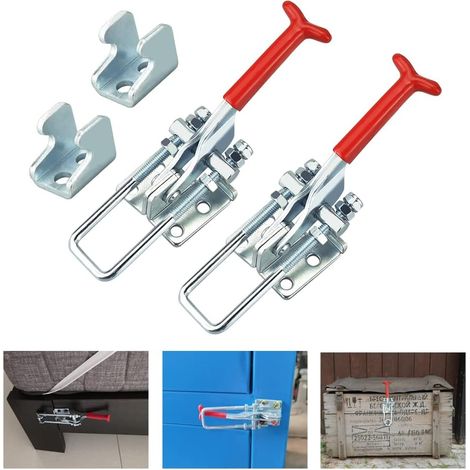 2 Pcs Loquet À Bascule En Métal Sauterelles De Menuisier Antidérapant Fermeture A Levier Inox Fermeture Remorque Pince À Genouillère