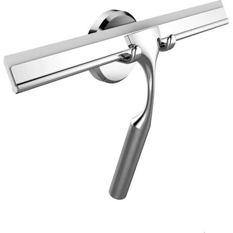 Bravix Raclette De Salle De Bain Pour Douche Avec Crochet À Ventouse Pour Verre, Miroir, Nettoyage De Porte En Acier Inoxydable Antirouille