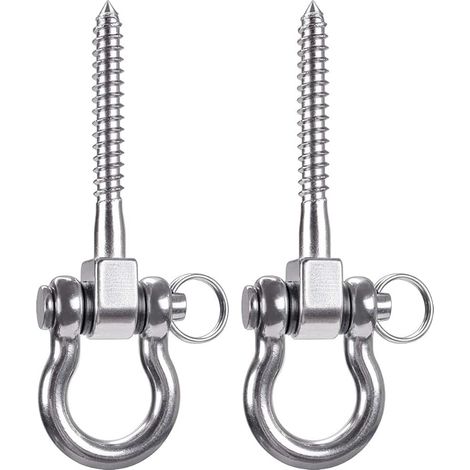 Bravix 2 Pièces 250kg Capacité Acier Inoxydable Crochet De Plafond, Suspension Trainer Kit De Suspension Pour Chaise Accrochante, Lampe Accrochante, Hamac, Sac De Boxe, Entraîneur De Bride