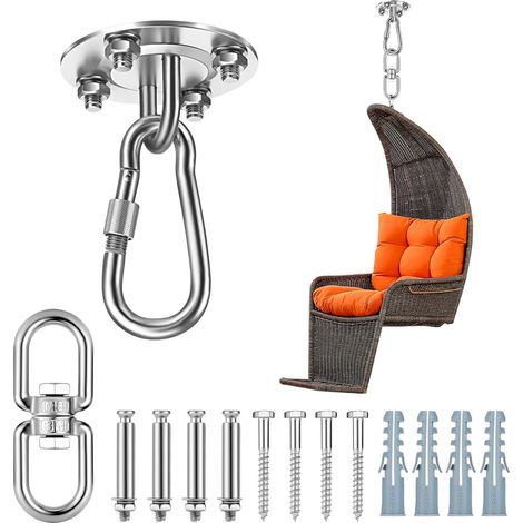 Bravix Crochet Plafond, Fauteuil Suspendu Hamacs, Balancelles Et Accessoires Support Sac De Frappe, La Capacité De Charge Maximale Est De 450 Kg Avec Une Conception De Rotation À 360°.