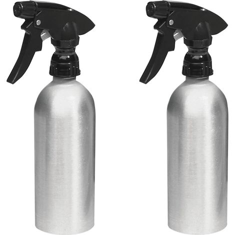 Bravix Vaporisateur Vide (lot De 2) – Pulvérisateur Remplissable En Aluminium Pour La Maison Et Le Jardin Métal Brossé/noir，250ml