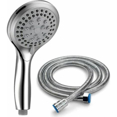 Bravix Pommeau De Douche Avec Flexible De 1,5 M, 5 Modes Universels, Douchette Chromée Et Douchette Flexible, Douchette Haute Pression Salle De Bain