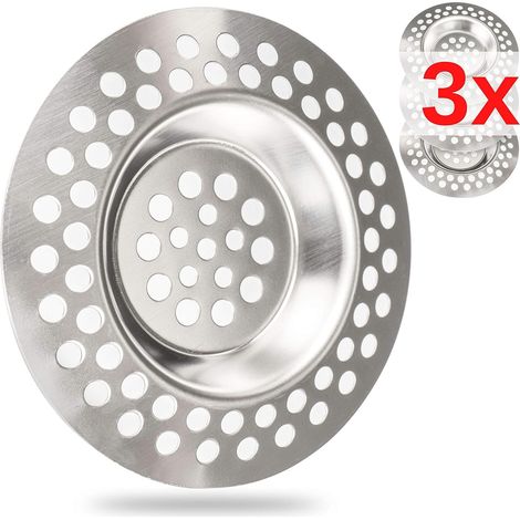 Bravix Crépine De Vidange, Jeu De 3, Ø 70 Mm, Crépine D'Évier Avec Ajustement Optimisé, Grilles Pour Bonde De Baignoire