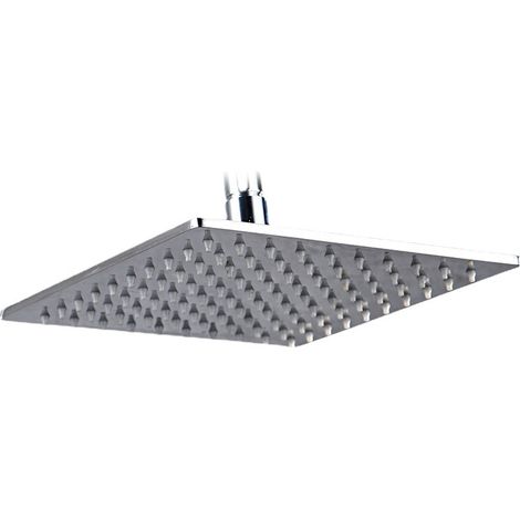 Bravix Tete De Douche Pluie Carre Anti Calcaire, Tete De Douche Pluie, Pomme De Douche En Acier Inoxydable Et Haute Pression, Tête De Douche Rotatif 360° Facile À Installer Et À Nettoyer, 8 Pouces (20
