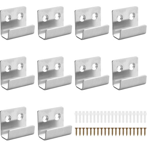 Bravix 10 Pièces Support De Affichage De Carreaux De Céramique, Crochet Robuste Carreaux, Equerre En U Pour Fixation Miroir Mural Pour Bain Cuisine Garage (acier Inoxydable)