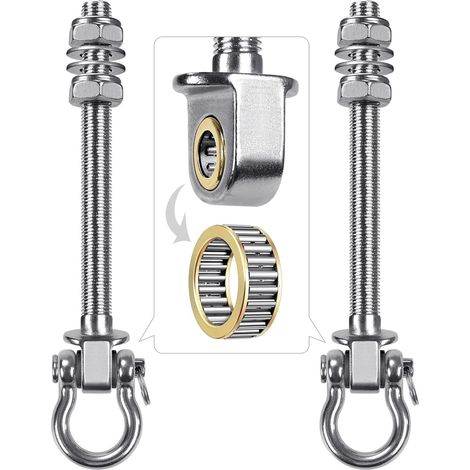 Bravix Lot De 2 Crochets De Balançoire Avec Roulement En Acier Inoxydable 304 Pour Poutres En Bois Et Métal, Parfaits Pour Accrocher Des Hamacs, Des Balançoires De Yoga, Une Balançoire De Porche