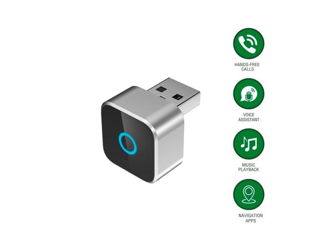 4smarts Wireless CarPlay and Android Auto USB-A and USB-C adapter - Silver
