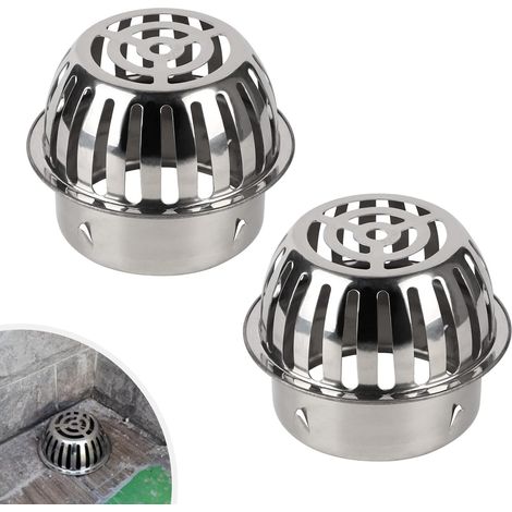 Bravix 2pcs Filtre De Gouttière 97mm En 304 Inox, Crapaudine De Gouttière, Protection Des Tuyaux Contre Les Feuilles, Le Blocage