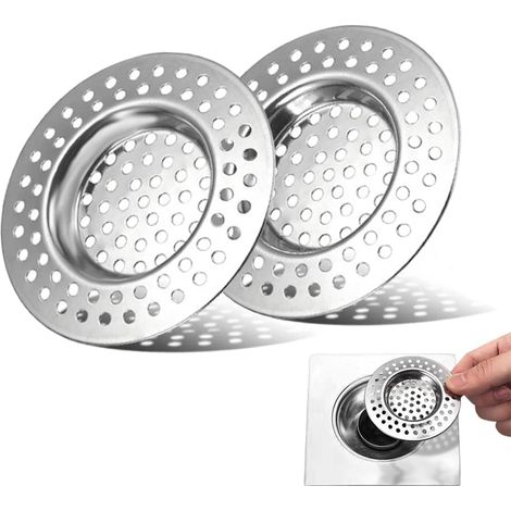 Bravix 2 Pcs Filtre Évier Cuisine, Tamis Lavabo En Inox, Filtre Cheveux Douche, Filtre De Vidange Pour Évier, Grille Evier Cuisine, Accessoire Drain Lavabo Baignoire Bonde, Pour Salle De Bain Cuisine