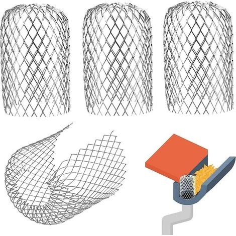 Bravix Lot De 4 Gardes De Gouttière En Métal Tamis De Filtre Extensible Crépine De Feuilles Protections De Tuyau De Descente Pour Gouttières Tuyau De Descente