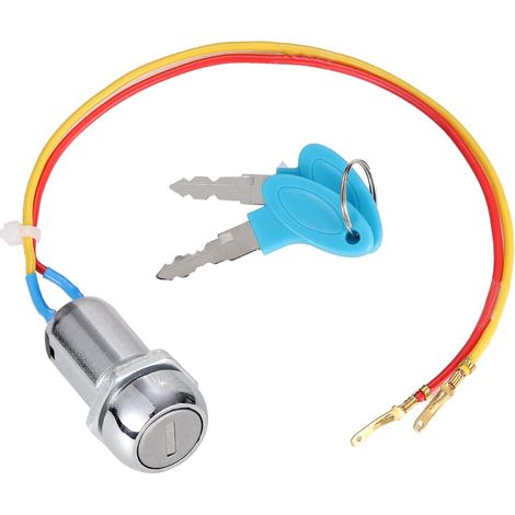 Bravix Interrupteur D'Allumage À 2 Fils, Interrupteur De Démarrage À Clé Avec 2 Touches Marche-arrêt Pour Scooter Électrique Atv Cyclomoteur Go Kart