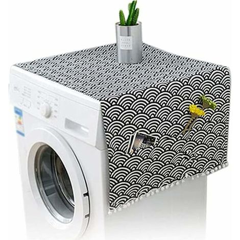 Housse Pour Lave-linge 55 X 130 Cm Housse Anti-poussière Pour Machine À Laver Avec Poches De Rangement Des Deux Côtés-
