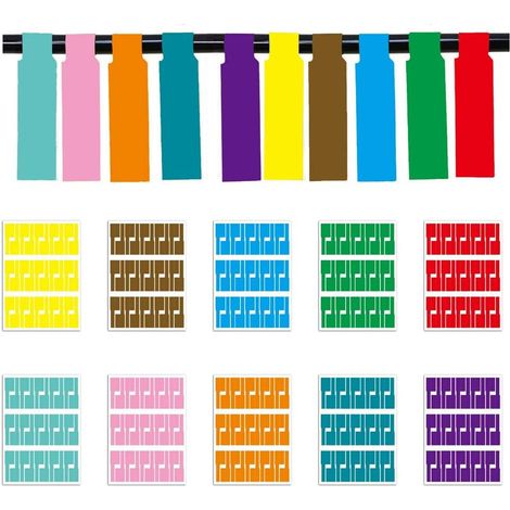 Étiquette De Cables,10 Couleurs 300 Pièces Étiquettes Auto-adhésives De Câble Étanche Identification Câble Pour Imprimantes Laser