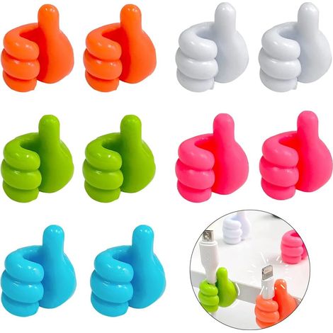 Bravix 10 Pièces Crochet Mural En Silicone Pour Pouce Créatif Crochets Muraux Multifonctions Mini Pinces Pour Câble De Pouce Auto-adhésifs Crochet Mural Du Pouce Pour Cuisine Salle De Bain Bureau