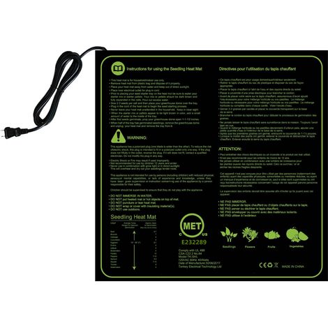 Bravix Tapis Chauffant Électronique 1 Pièce, Tapis Chauffant Pour Semis De Graines Germination Électronique De Jardinage Avec Sac De Rangement 50 X 52.5 Cm