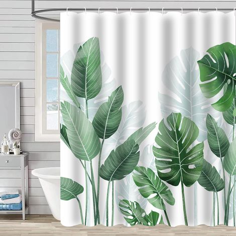 Bravix Rideau Douche 180x180 Cm, Rideau De Douche Anti Moisissure, Imperméable Rideaux De Bain, Lavable Rideaux Douche Pour Baignoire, Salle De Bain