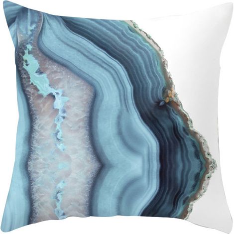 Housse De Coussin En Coton Et Lin, Agate De Mer, Avec Fermeture Éclair Cachée, 45x45cm (deux Côtés)