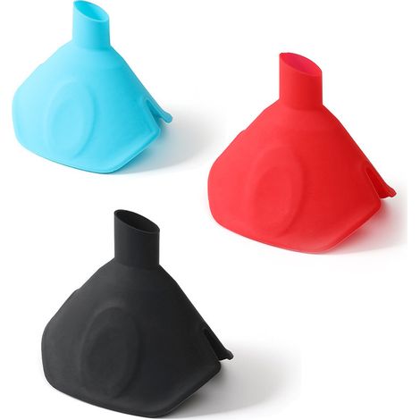 Bravix 3 Pièces Entonnoir Pliable, Mini Entonnoir, Entonnoir Cuisine, Entonnoir Multifonctionnel, 2 En 1 Silicone Entonnoir Et Gant, Gant Four Silicone Pour Transfert Liquide Alimentaire