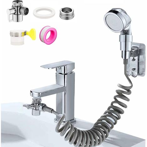 Kit De Douche De Bassin, Kit De Douche De Bassin, Kit De Douche De Bassin Avec Tuyau Télescopique, Adaptateur De Robinet G1 / 2 Pour Lave - Tête / Évier
