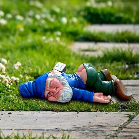 Bravix Nain De Jardin Drôle Nain De Jardin Exterieur Statue De Gnome En Résine Sculpture De Nain Ivre Pour La Maison Jardin Cour Pelouse Porche Ornement Extérieur Cadeau