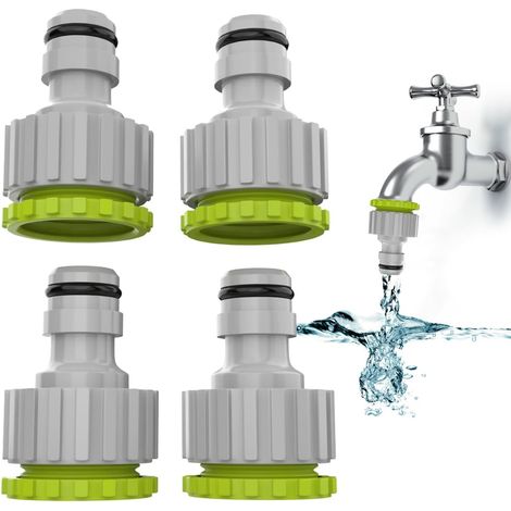 Bravix 2-en-1 Raccord De Robinet-4 Pack, 1/2” Et 3/4”connecteur De Robinet De Jardin Raccord De Robinet, Set De Raccord De Tuyau Pour L'Irrigation De Jardin
