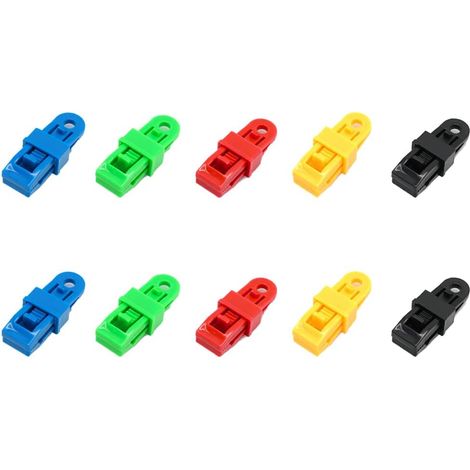 Bravix Jeu De 10 Pince Pour Bache,clips/attache /tendeur Elastique De Bache,poignée De Verrouillage Robuste Et Réglable Pour Bâche Et Toile D'Ombrage(10pc)