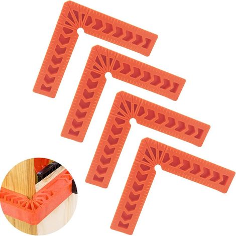 Carrés De Positionnement, 6‘’ Pince De Positionnement À 90 Degrés, Pour Boîte,porte,les Cadres De Photos Ou Tiroirs (4pcs)