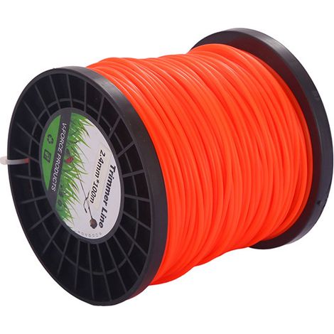 Bravix Cordon Universel Pour Tondeuse À Gazon De 2,4 Mm, Carré Orange De Qualité Commerciale, Nylon Universel De Qualité Supérieure 2,4 Mm X 100 M, Adapté Aux Coupe-bordures Et Tondeuses À Gazon