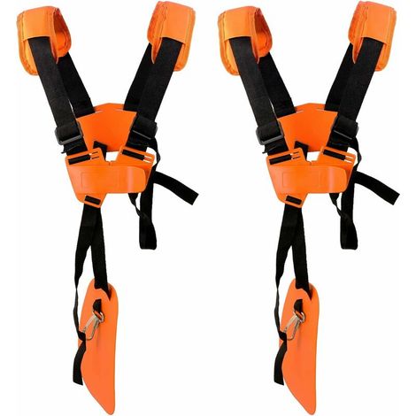 Bravix 2pcs Universel Harnais À Double Sangle Réglables Confort Pour Débroussailleuse Tondeuse De Jardin