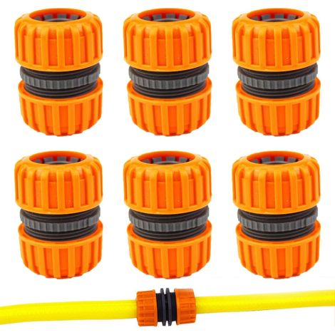 Raccord De Réparation De Tuyau 6 Pièces, Deux Raccords D'Extension Et Une Douille Fixe Pour Tuyaux D'Arrosage