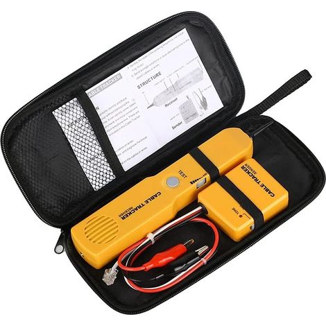 Bravix Testeur De Circuit,traceur De Fils,générateur De Tonalité, Kit De Sonde, Fil De Recherche Et De Trace,convient Pour Ligne Téléphonique Réseau,coaxial,automobile,avec Fiches Rj11 Et Pinces Croco