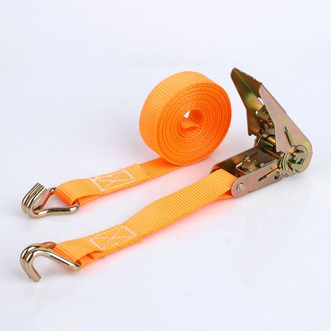 Bravix Sangle À Cliquet Avec Crochet, 1 Pièce Tendeur Professionnel 6 M X 3,8 Cm, Cerclage À Cliquet, Sangle D'Arrimage, Max. Charge 3000 Kg, Transport De Motos