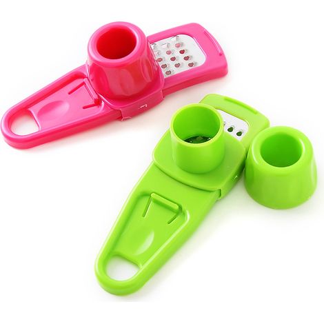 Bravix 2 Pièce Mini Râpe À L'Ail Multi Fonctionnel À L'Ail Broyeur Outils De Cuisine Pour Ustensile De Cuisine Facile À L'Ail Ecrase Gingembre Ail Meulage Presse-ail