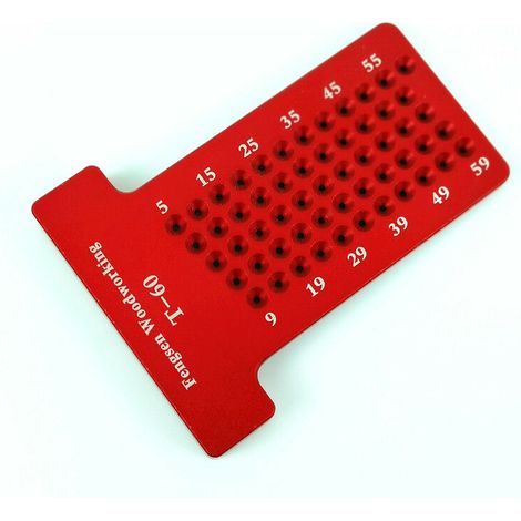 Bravix Règle De Mesure En T - Règle De Mesure - Marquage De Précision - Alliage D'Aluminium - Outil De Travail Métrique Du Bois T60 Mini Scribe (t60)rouge, Une Pièce,