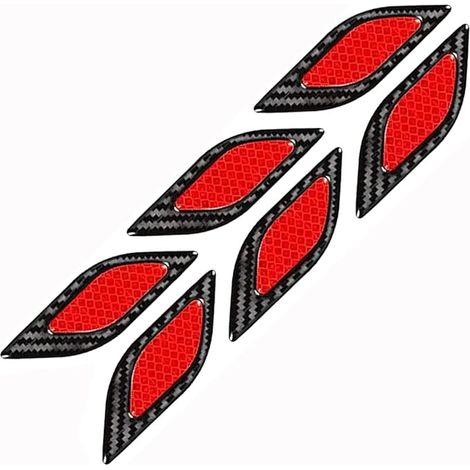 Bravix 6 Pièces Autocollants Réfléchissants Pour Ailes Voiture,autocollant D'Avertissement Réfléchissant,bande Réfléchissante Anti-collision,autocollants Réfléchissants Côté Voiture.(rouge)
