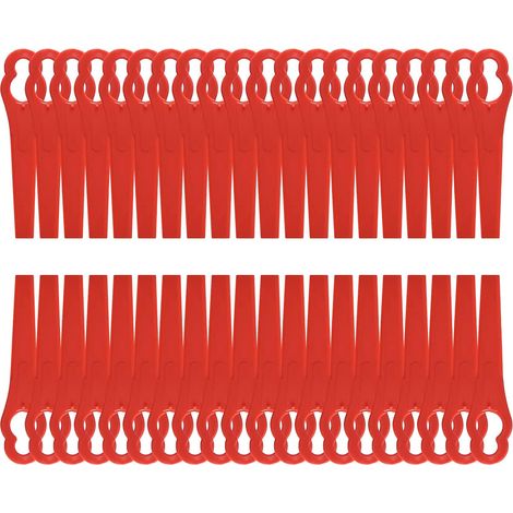 Bravix 120 Pcs Lame Coupe Bordure Tondeuse À Gazon Rouge Lames En Plastique De Rechange 8,3cm Tondeuse À Gazon En Plastique Lames Pour Jardin Et Pelouse Coupe Bordures Grass Trimmer (120 Pcs)