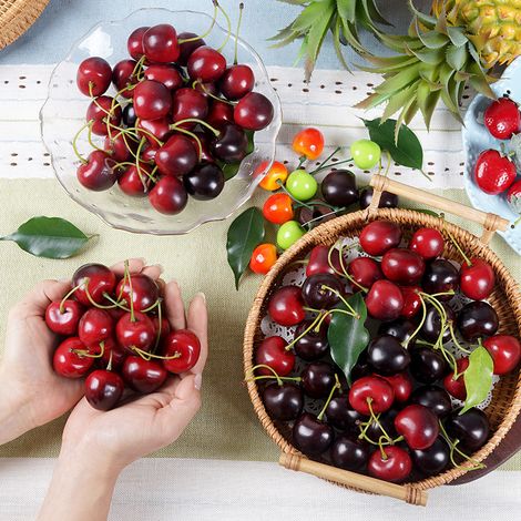 Bravix Lot De 36 Cerises Artificielles Pour Décoration De Table