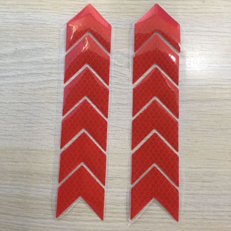 Bravix 12 Pièces Autocollants Réfléchissants Haute Intensité Pour Voiture Visibilité Nocturne Qualité Diamant Avertissement De Sécurité Étanche Pour Voiture Poussette De Moto (rouge)