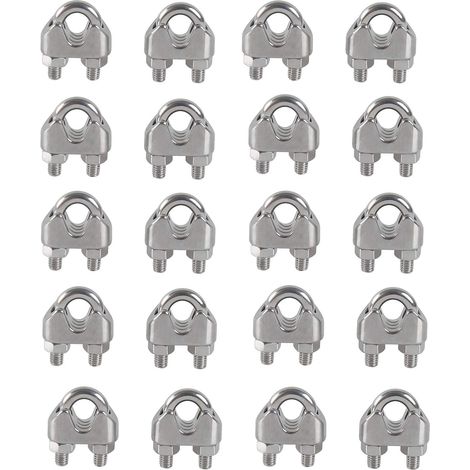 Bravix M3 Serre-câbles Etrier U Boulon Clip De Câble 304 Acier Inoxydable Selle De Pince De Câble Câble Métallique Clips Pour Etendoir Linge Exterieur20pcs