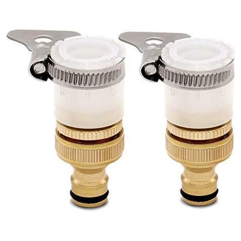 Bravix Ct Adaptateur Universel Pour Robinet De Bain Vers Tuyau D'Arrosage,1/2 Pouce Et 3/4 Pouce 2-en-1 Adaptateur Femelle À Fente
