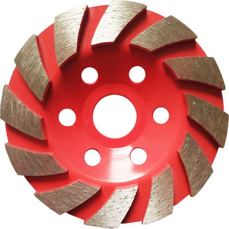 Bravix 1 Pièce. Meule Diamantée Segment De Meule Pour Granit Maçonnerie Pierre Béton Céramique Polissage, Diamètre Extérieur 100 Mm (rouge)