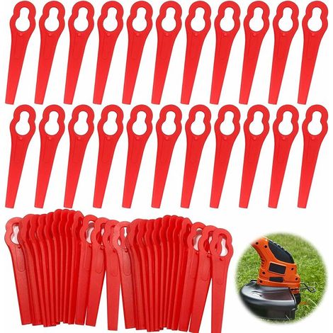 Bravix Coupe-bordure En Plastique Rouge,60pcs Lames De Coupe,lames De Coupe En Plastique,tondeuse À Gazon En Plastique Lames, Pelouse Tondeuse Accessoires,lames En Plastique De Rechange Pour Coupe-bor