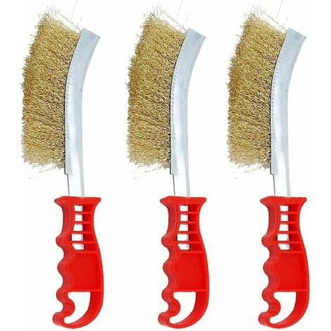Bravix Jeu De Brosses Métalliques, 9 Pièces Brosses Métalliques Manuelles Brosse Antirouille, Brosse En Métal Dur Ensemble De Brosse Métallique En Laiton Pour Nettoyage De Soudure Et De Rouille