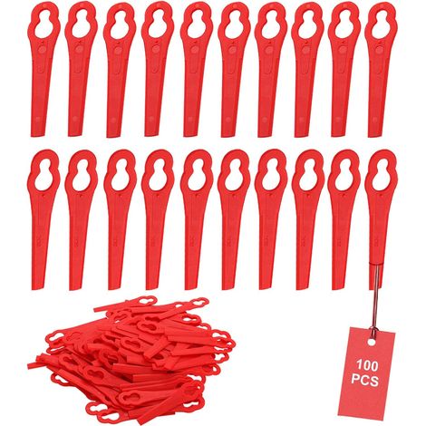 Bravix Lot De 100 Lames De Rechange En Plastique Pour Coupe-bordure Rouge Lames De Tondeuse Lame Plastique Coupe Bordure Frt18a Frt18a1 Kunst 46155 Frt20a1 Accessoire